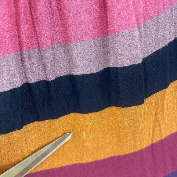 LOFT ANN TAYLOR Maxi Dress Size 8 Stripes Block Colorful Halter Tie Neck Casual - Picture 5 of 16